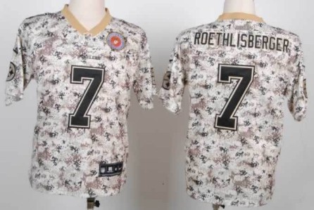 Nike Pittsburgh Steelers #7 Ben Roethlisberger 2013 USMC Camo Elite Jersey