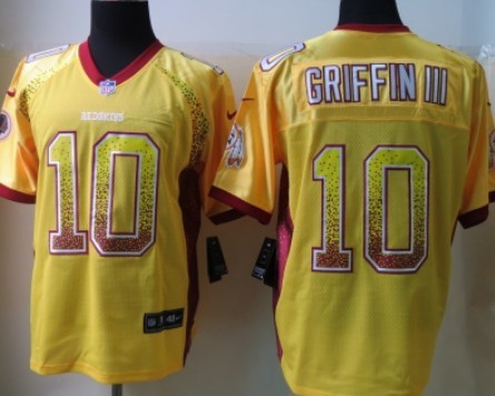 Nike Washington Redskins #10 Robert Griffin III Drift Fashion Gold Elite Jersey