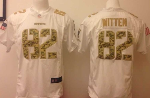 Nike Dallas Cowboys #82 Jason Witten Salute to Service White Game Jersey