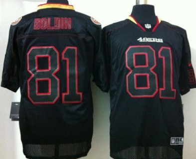 Nike San Francisco 49ers #81 Anquan Boldin Lights Out Black Elite Jersey