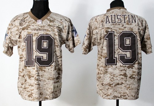 Nike Dallas Cowboys #19 Miles Austin 2013 USMC Camo Elite Jersey