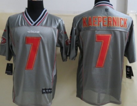 Nike San Francisco 49ers #7 Colin Kaepernick 2013 Gray Vapor Elite Jersey