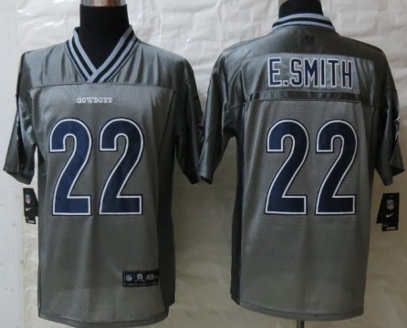 Nike Dallas Cowboys #22 Emmitt Smith 2013 Gray Vapor Elite Jersey