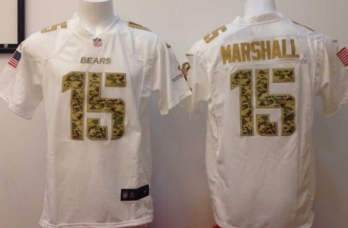 Nike Chicago Bears #15 Brandon Marshall Salute to Service White Game Jersey