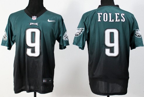 Nike Philadelphia Eagles #9 Nick Foles Dark Green/Black Fadeaway Elite Jersey