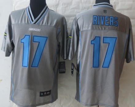 Nike San Diego Chargers #17 Philip Rivers 2013 Gray Vapor Elite Jersey