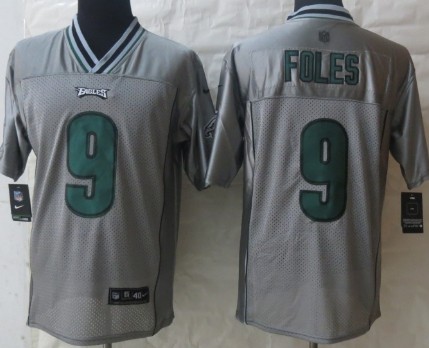 Nike Philadelphia Eagles #9 Nick Foles 2013 Gray Vapor Elite Jersey