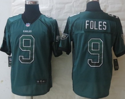 Nike Philadelphia Eagles #9 Nick Foles Drift Fashion Dark Green Elite Jersey