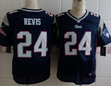 Nike New England Patriots #24 Darrelle Revis Blue Elite Jersey