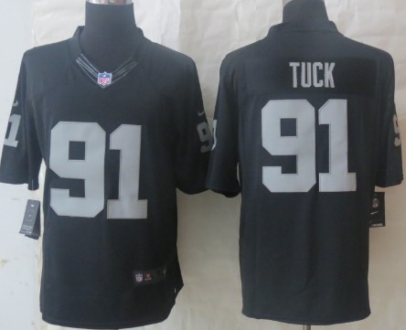 Nike Oakland Raiders #91 Justin Tuck Black Limited Jersey