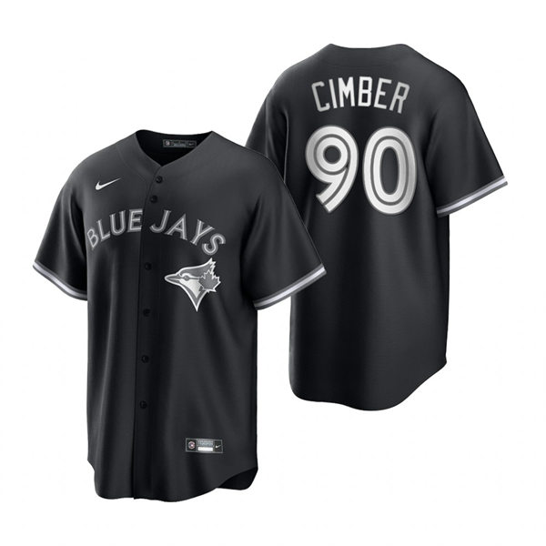 Mens Toronto Blue Jays #90 Adam Cimber Nike Black White Collection Jersey