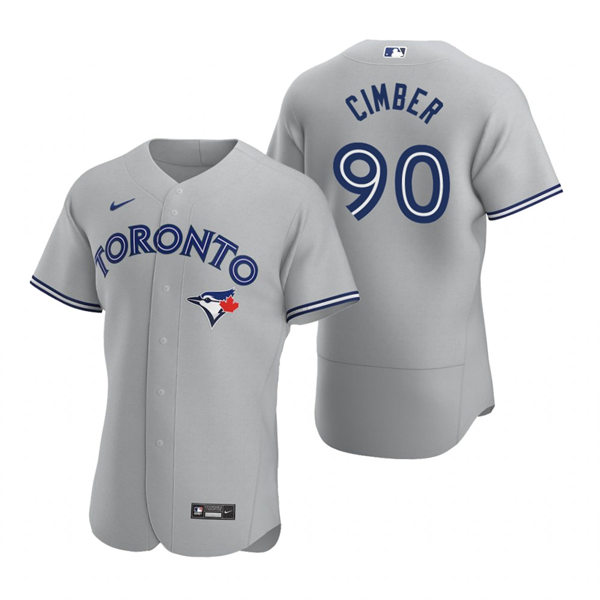 Mens Toronto Blue Jays #90 Adam Cimber Nike Gray Road Flex Base Player Jersey