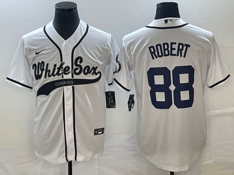 Men's Chicago White Sox #88 Luis Robert White Cool Base Stitched Baseball Jersey