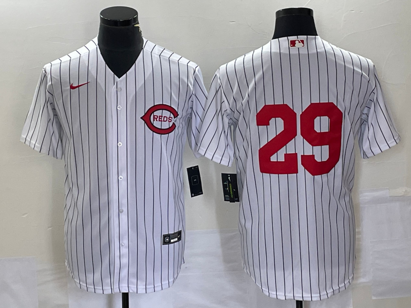 Men's Cincinnati Reds #29 TJ Friedl White Field of Dreams Stitched Baseball Jersey