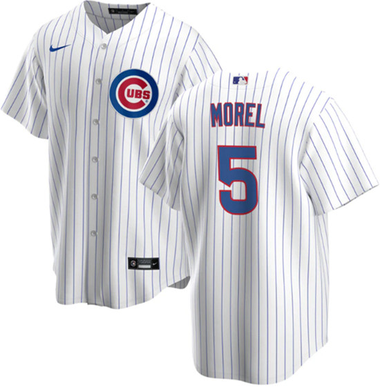 Men's Chicago Cubs #5 Christopher Morel Chicago White Cool Base Stitched Baseball Jersey