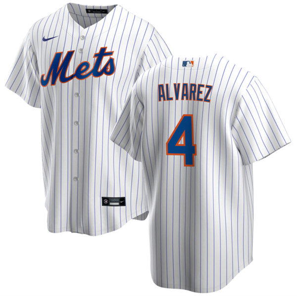 Men's New York Mets #4 Francisco álvarez White Cool Base Stitched Baseball Jersey