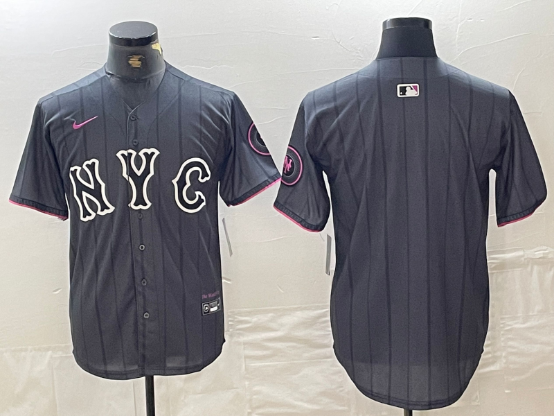 Men's New York Mets Blank Gray 2024 City Connect Cool Base Stitched Jersey