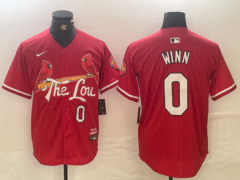 Men's St Louis Cardinals #0 Masyn Winn Red 2024 City Connect Limited Stitched Baseball Jersey