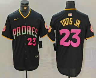 Men's San Diego Padres #23 Fernando Tatis Jr Number Black 20th Anniversary Cool Base Stitched Jersey