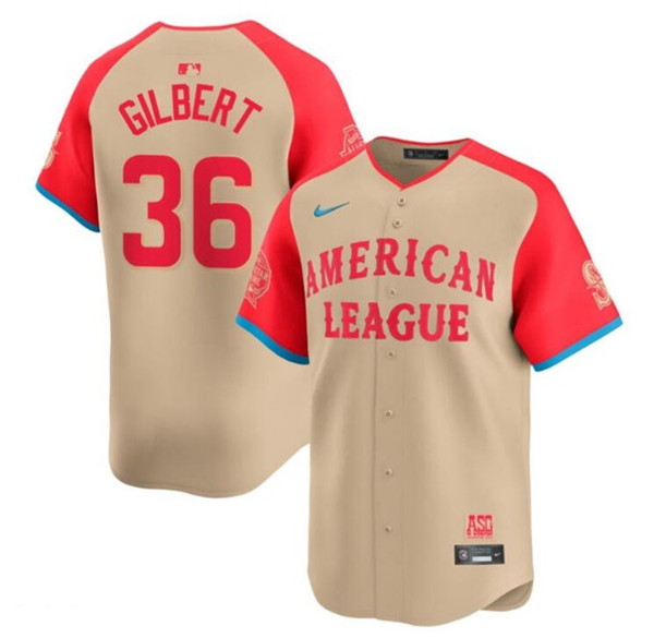 Men's National League #36 Logan Gilbert Cream 2024 All-Star Limited Stitched Baseball Jersey