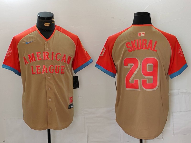 Men's Detroit Tigers #29 Tarik Skubal Cream 2024 All Star Limited Stitched Jersey