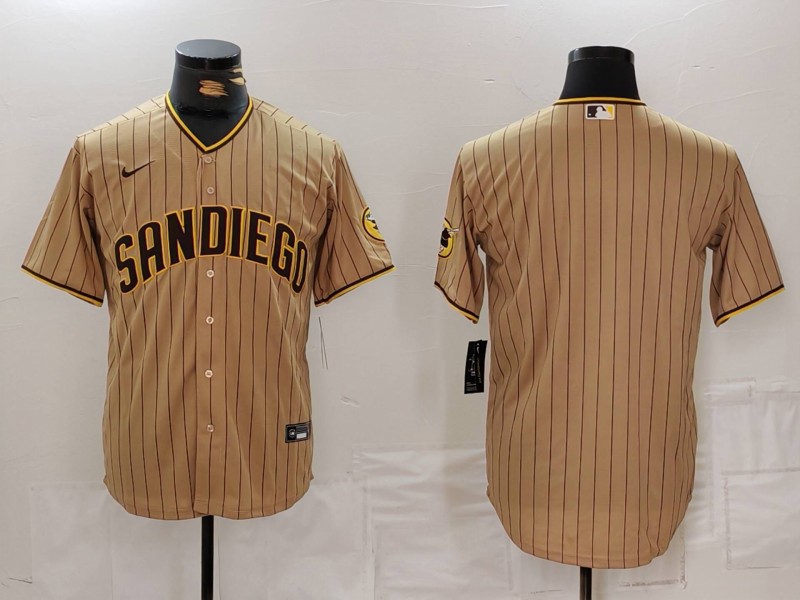 Men's San Diego Padres Blank Tan Cool Base Stitched Jersey