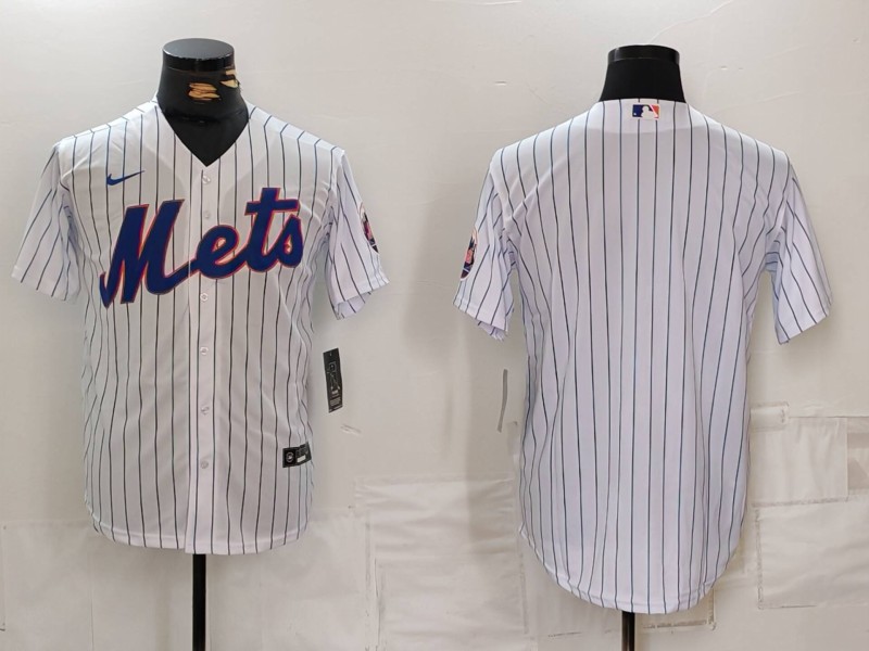 Men's New York Mets Blank White Cool Base Stitched Jersey