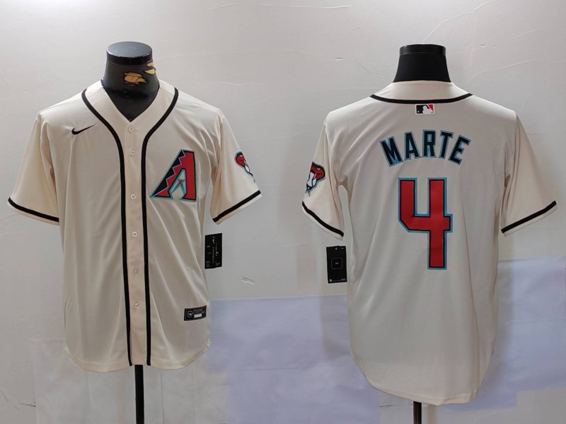 Men's Arizona Diamondback #4 Ketel Marte Cream Cool Base Limited Stitched Jersey