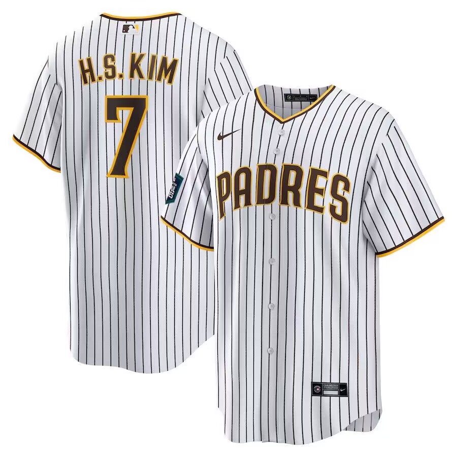 Men's San Diego Padres #7 Ha Seong Kim White Stitched MLB Cool Base Nike White Jersey