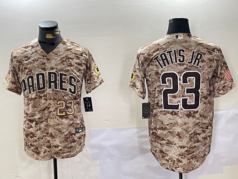 Men's San Diego Padres #23 Fernando Tatis Jr Camo Stitched Cool Base Nike Jerseys