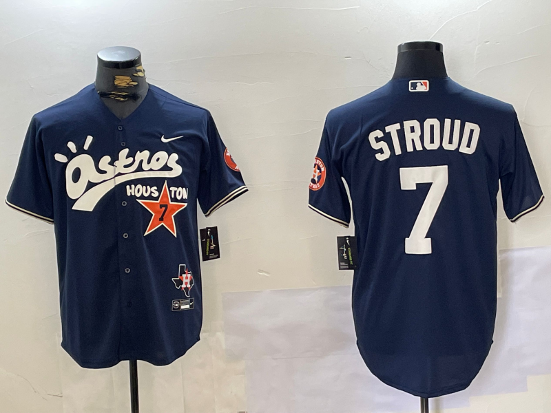 Men's Houston Astros #7 CJ Stroud Navy Cactus Jack Vapor Premier Stitched Baseball Jersey