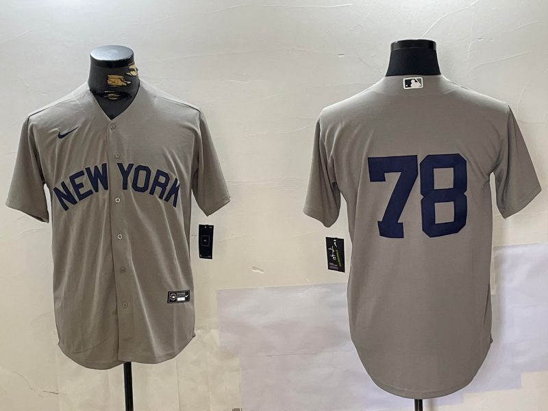 Men's New York Yankees #78 Kellin Deglan Grey Field of Dreams Cool Base Jersey