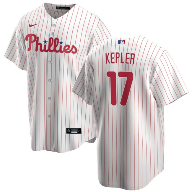 Men's Philadelphia Phillies #17 Max Kepler White 2024 Cool Base Stitched Jersey