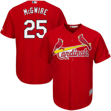 Men's St Louis Cardinals #25 Mark McGwire Red Cool Base Stitched Baseball Jersey