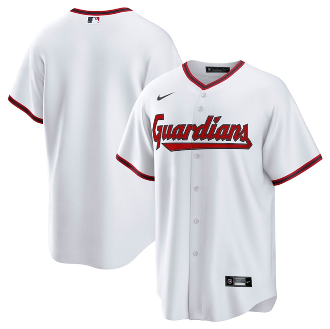 Men's Cleveland Guardians Blank White Cool Base Limited Stitched Baseball Jersey