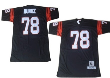 Cincinnati Bengals #78 Anthony Munoz Black Throwback Jersey