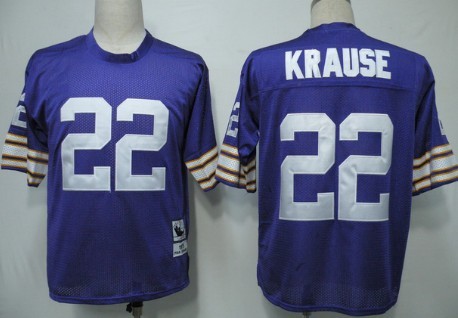 Minnesota Vikings #22 Paul Krause Purple Throwback Jersey