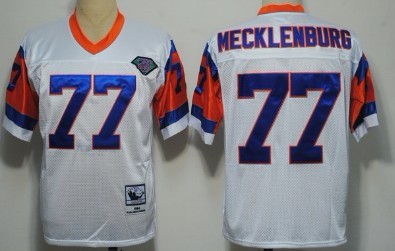 Denver Broncos #77 Karl Mecklenburg White 75TH Throwback Jersey