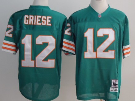 Miami Dolphins #12 Bob Griese Green Throwback Jersey