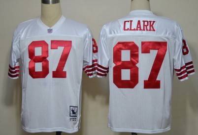 San Francisco 49ers #87 Dwight Clark White Throwback Jersey