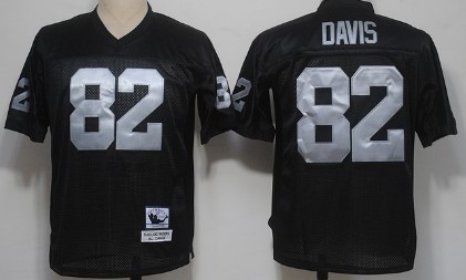 Oakland Raiders #82 Al Davis Black Throwback Jersey