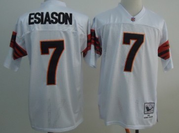 Cincinnati Bengals #7 Boomer Esiason White Throwback Jersey