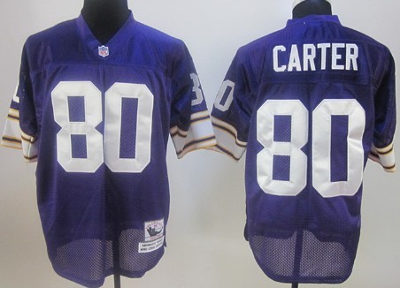 Minnesota Vikings #80 Cris Carter Purple Throwback Jersey