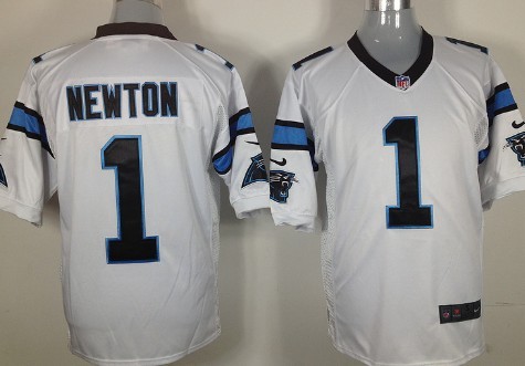 Nike Carolina Panthers #1 Cam Newton White Game Jersey