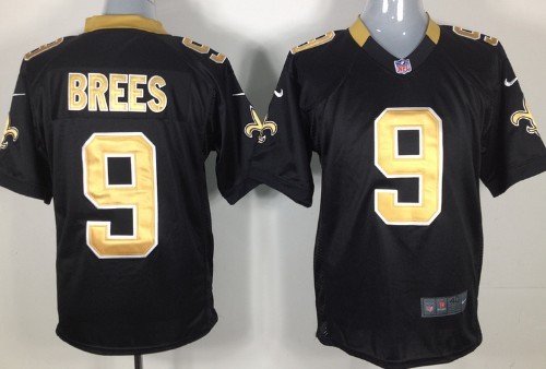 Nike New Orleans Saints #9 Drew Brees Black Game Jersey