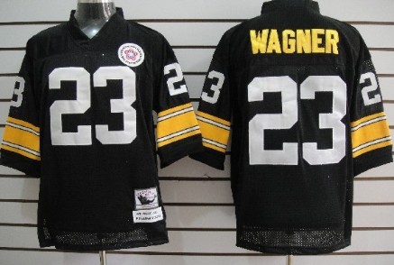 Pittsburgh Steelers #23 Mike Wagner Black Throwback Jersey