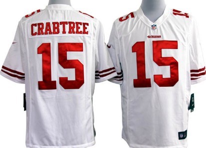 Nike San Francisco 49ers #15 Michael Crabtree White Game Jersey