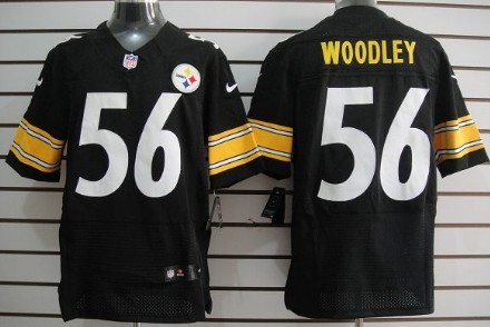 Nike Pittsburgh Steelers #56 LaMarr Woodley Black Elite Jersey