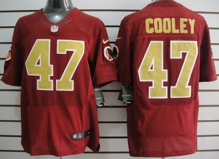 Nike Washington Redskins #47 Chris Cooley Red With Gold Elite Jersey