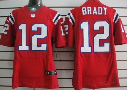 Nike New England Patriots #12 Tom Brady Red Elite Jersey